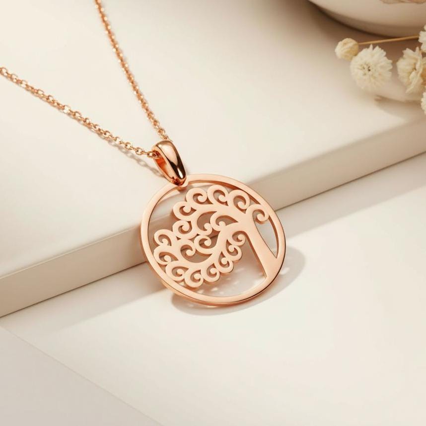 Tree of Life Necklace | 925 Sterling Silver Women Jewelry | Symbolic Family Tree Design | Meaningful Heritage Gift