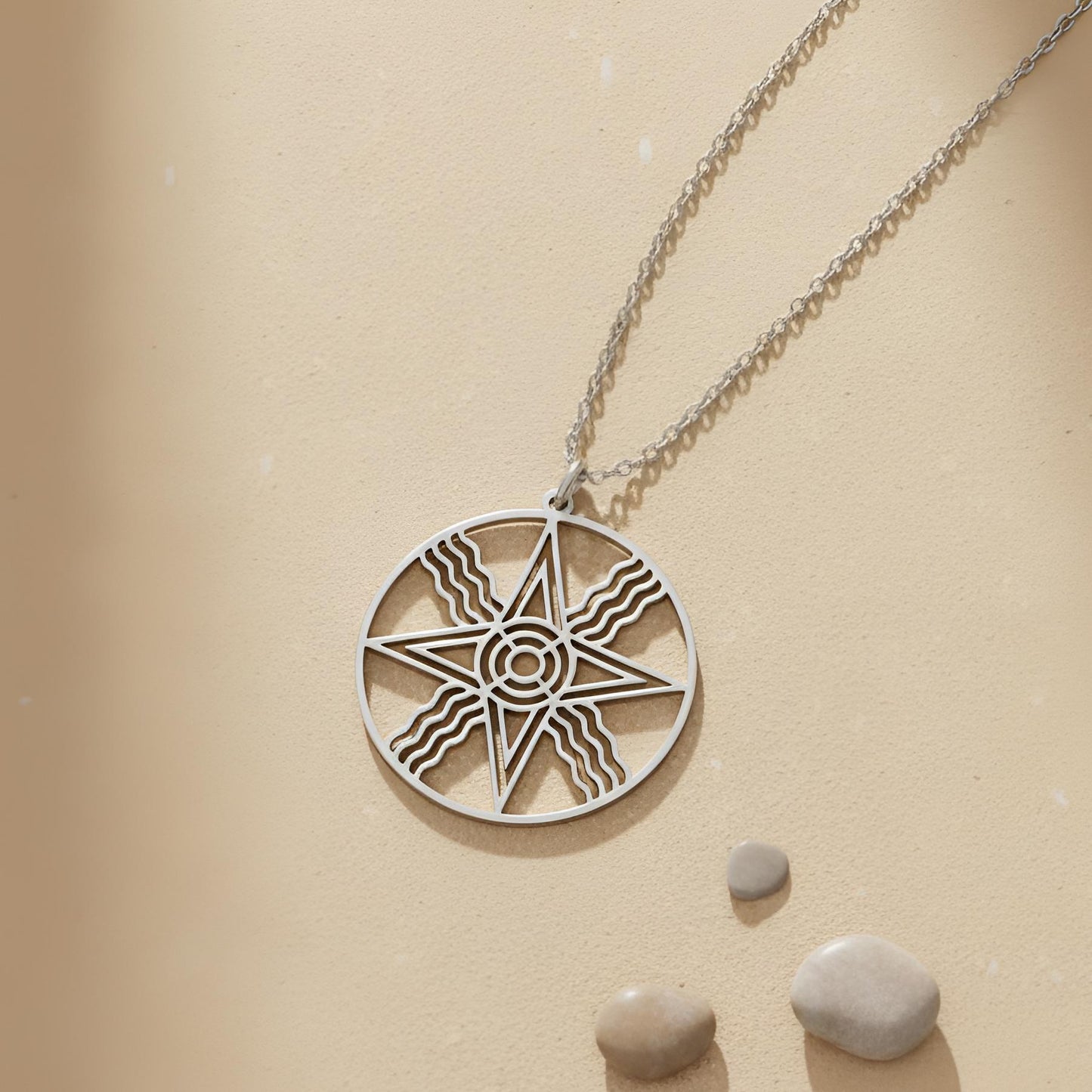 Sumerian Sun Pendant | Sterling Silver Necklace | Ancient Solar Symbol | Meaningful Spiritual Gift