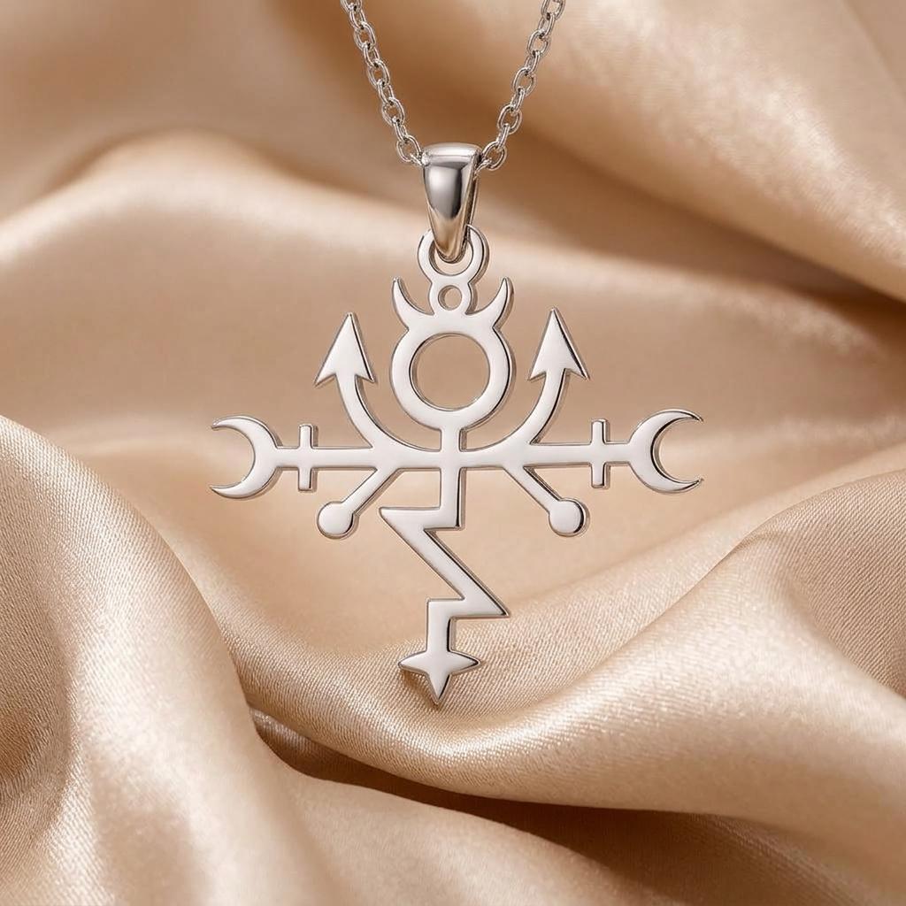 Protection Sigil Talisman Necklace | 925 Sterling Silver | Mystical Symbolic Design | Empowerment & Protection Gift