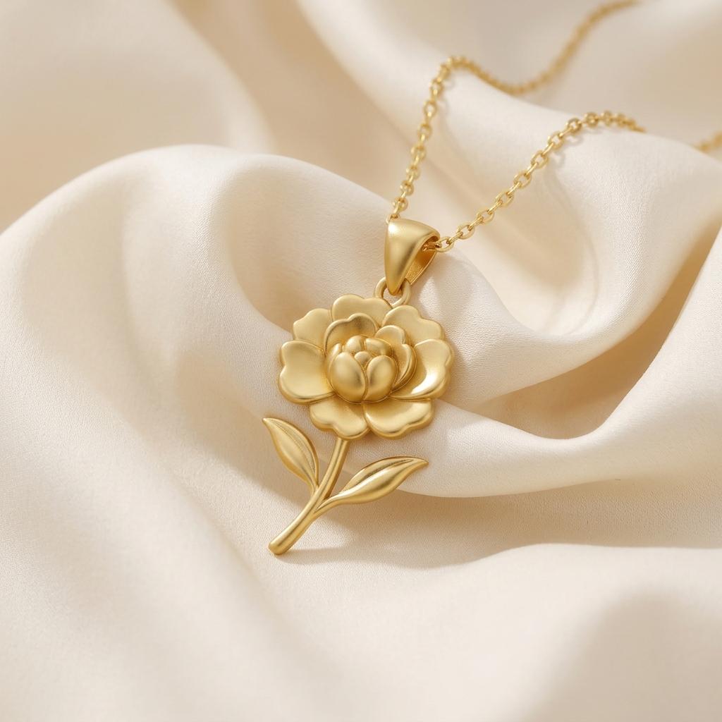 Begonia Flower Necklace | 925 Sterling Silver | Botanical Floral Elegance | Meaningful Nature Inspired Gift