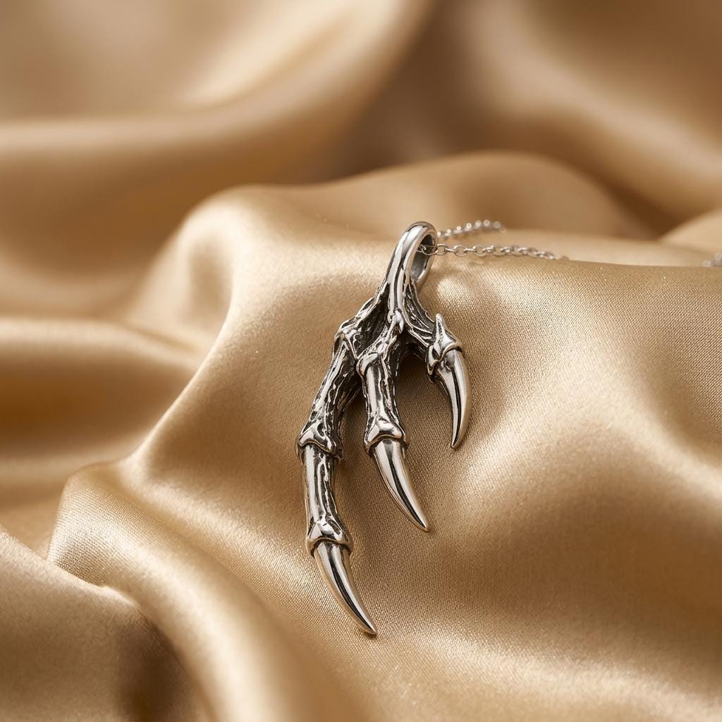Dragon Claw Pendant | 925 Sterling Silver | Gothic Fantasy Theme | Gift for Fantasy Enthusiasts