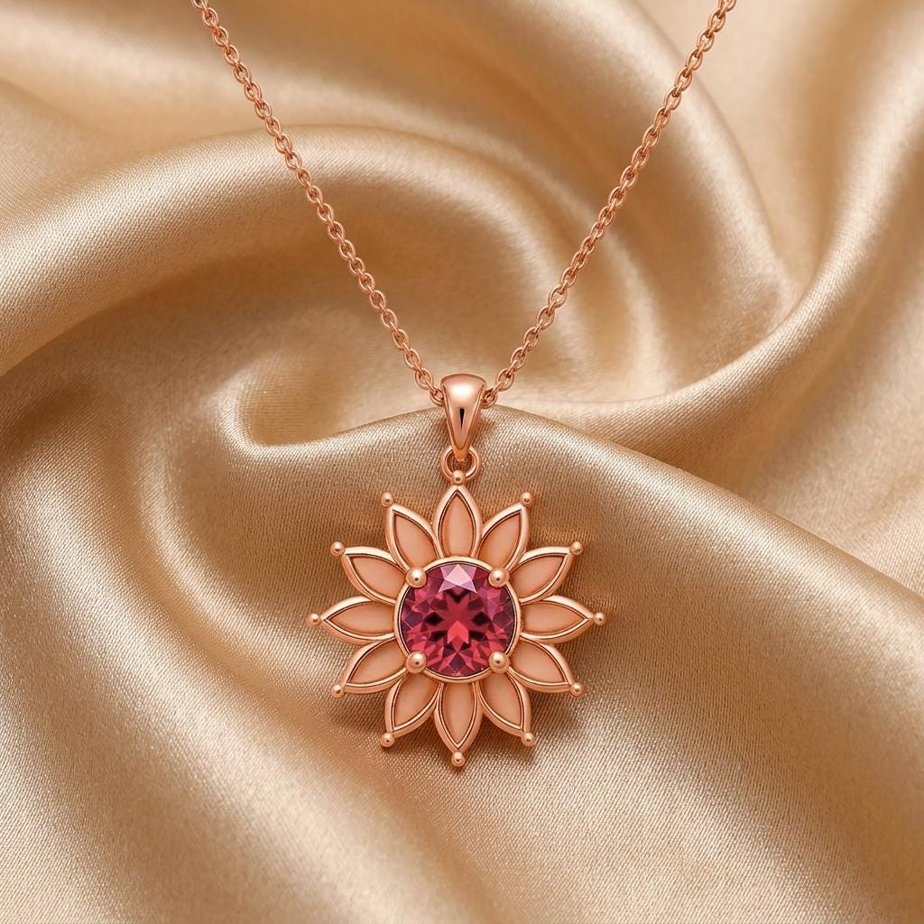 Solar Bloom Necklace | 925 Sterling Silver | Sunflower Floral Design | Meaningful Gift for Her