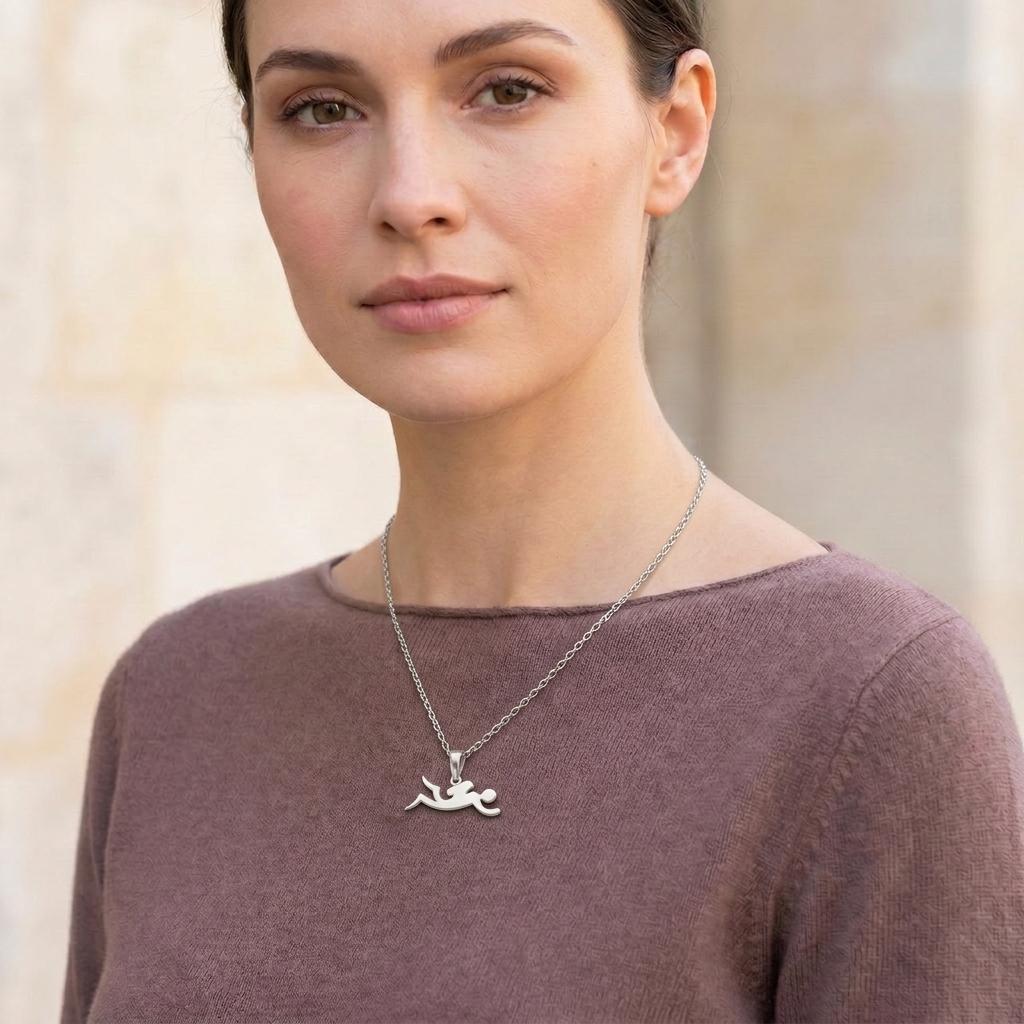 Diver Silver Necklace, Deep Sea Jewelry, Handmade 925 Sterling Silver Pendant