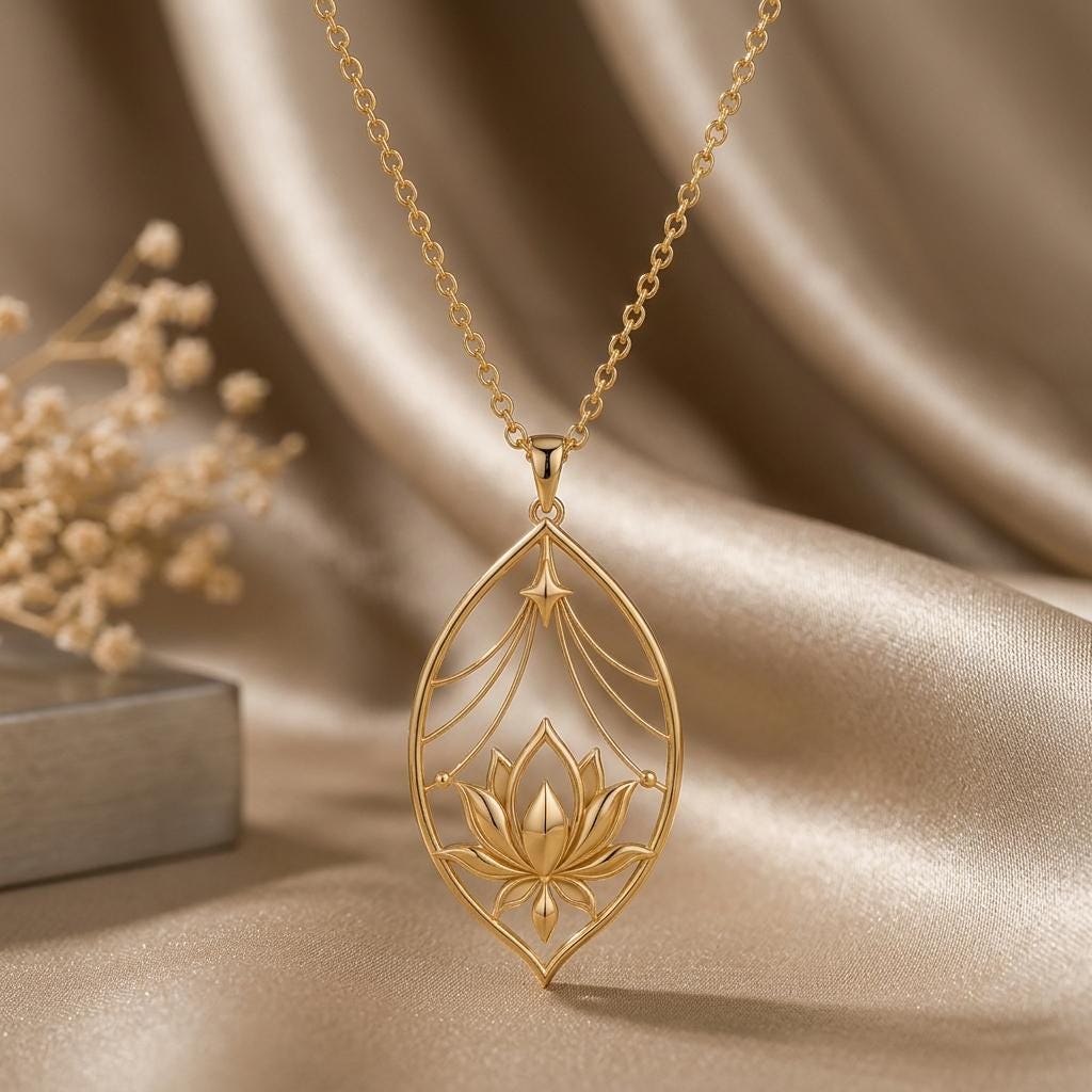 Lotus Veil Pendant | Sterling Silver for Women | Spiritual Nature Theme | Meaningful Gift for Her