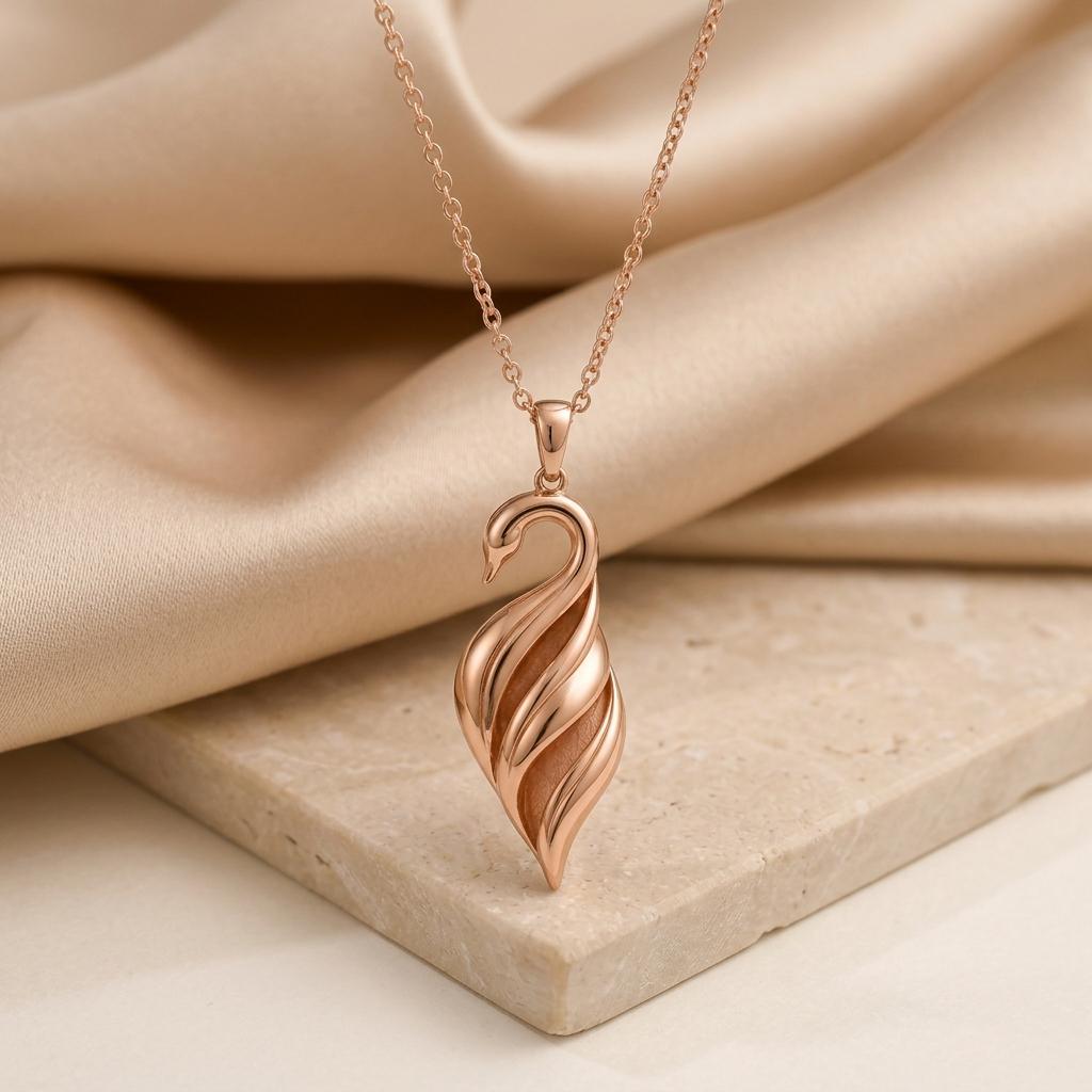 Swan Veil Pendant | 925 Sterling Silver | Elegant Nature Inspired | Symbolic Love Gift
