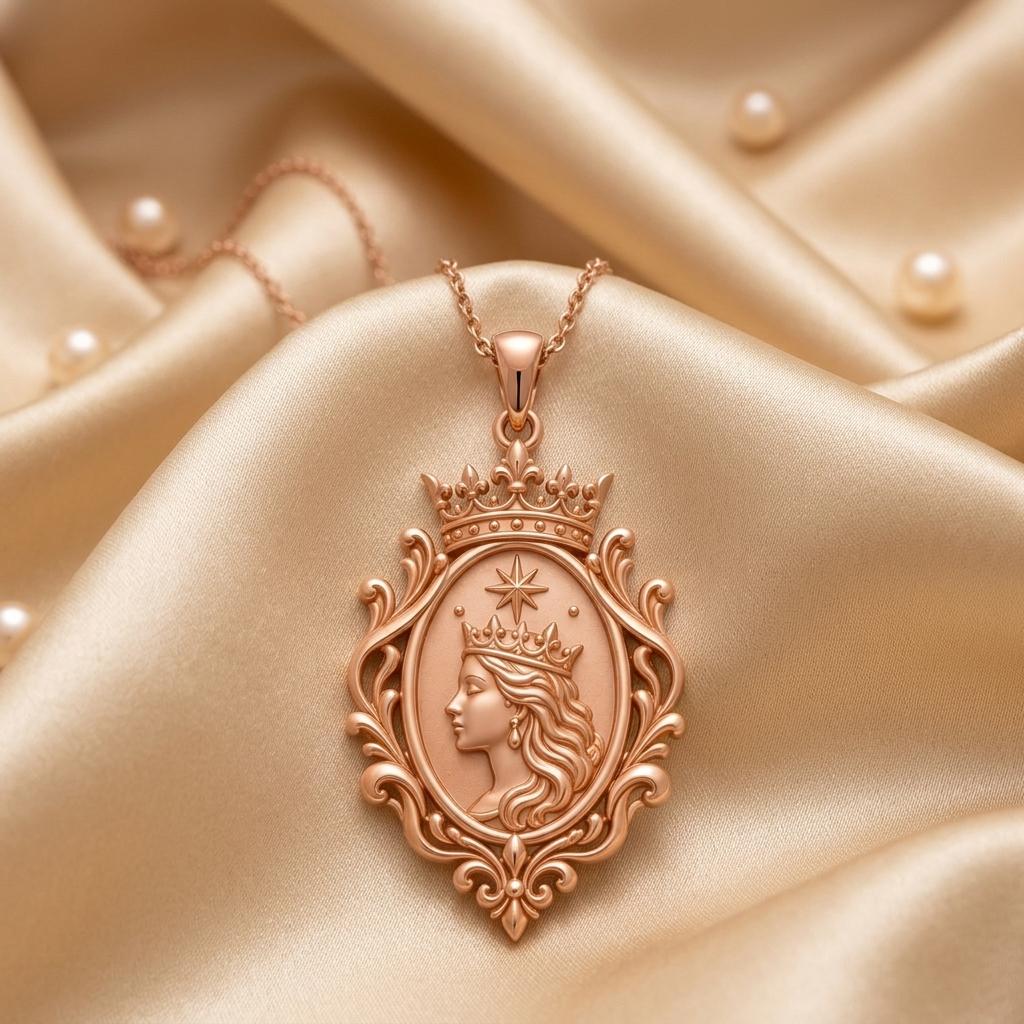 Queen Aura Pendant | 925 Sterling Silver | Regal Vintage Style | Empowerment Gift for Her