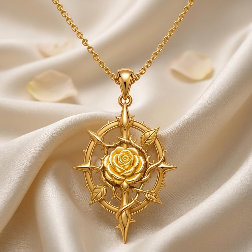 Rose Thorn Pendant | 925 Sterling Silver | Symbolic Floral Design | Meaningful Love Gift