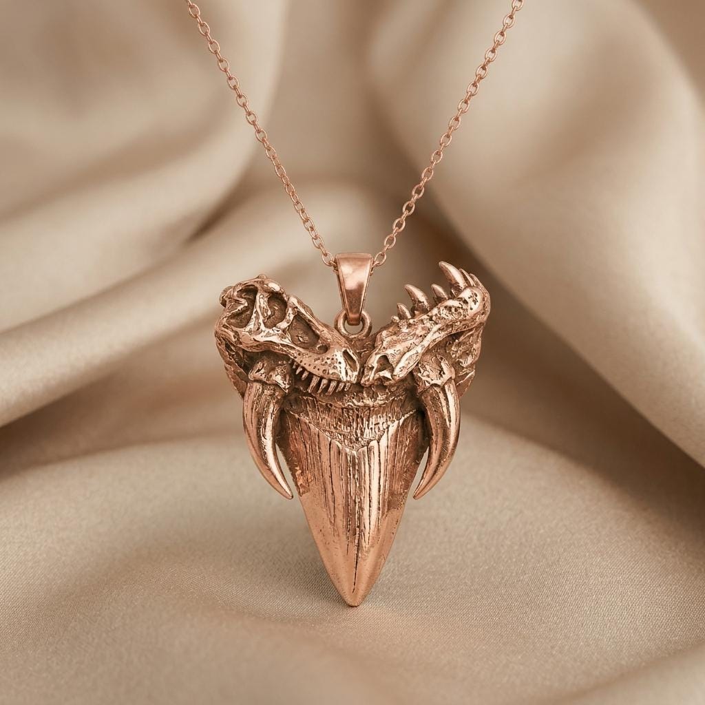 Apex Predator Relic Pendant | Sterling Silver Jewelry | Ancient Beast Theme | Unique Statement Gift