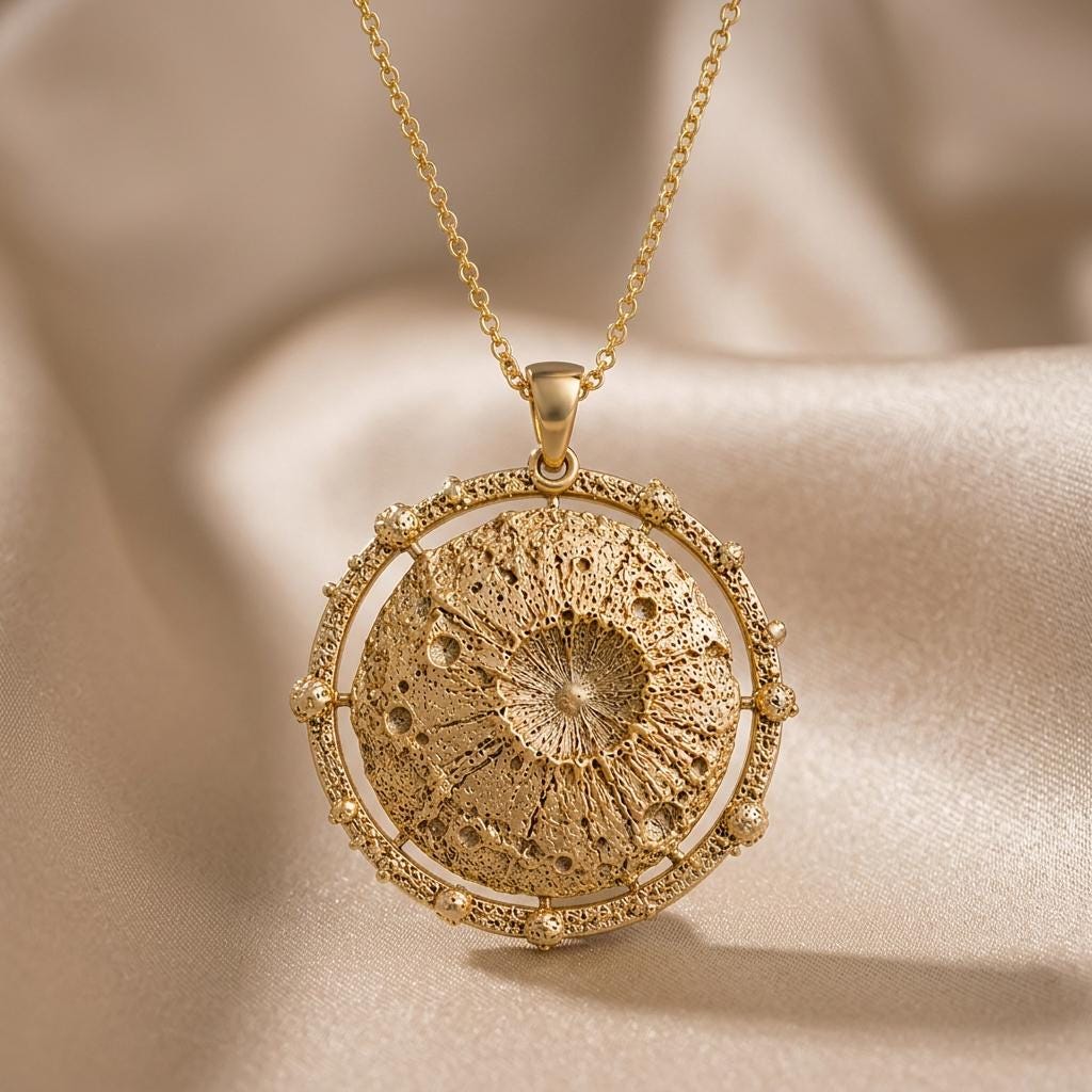 Vesta Asteroid Pendant Necklace | 925 Sterling Silver | Celestial Astronomy Style | Thoughtful Space Gift