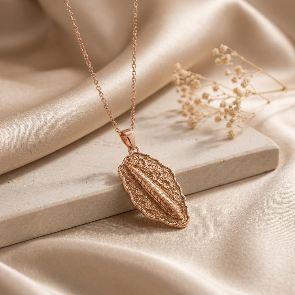 Belemnite Fossil Pendant Necklace | Sterling Silver Gold Plated | Ancient History Theme | Unique History Lover Gift
