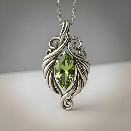Elven Peridot jewelry design featured in the Rimossa meaning guide