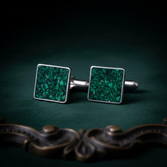 Malachite Cufflinks jewelry design featured in the Rimossa meaning guide
