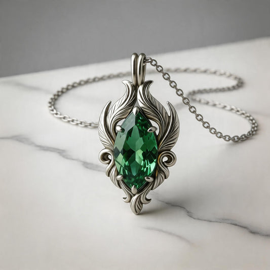 Emerald Gothic jewelry design featured in the Rimossa meaning guide