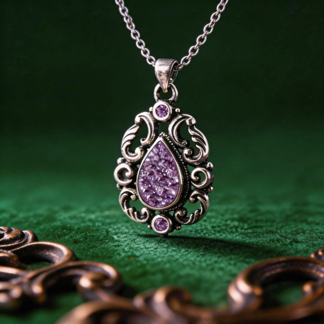 Vintage Amethyst jewelry design featured in the Rimossa meaning guide