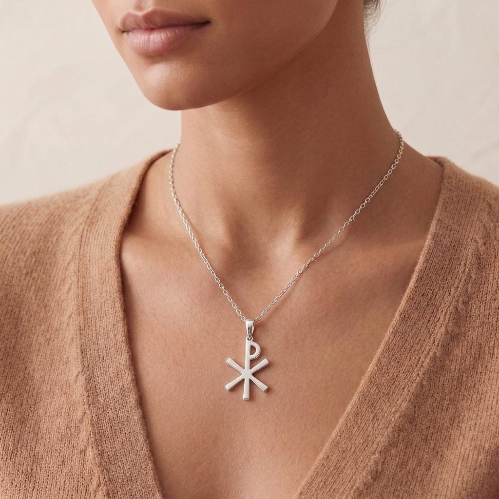 Chi Rho Ancient Christian Symbol Handmade jewelry design featured in the Rimossa meaning guide