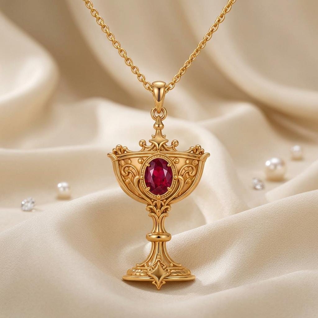 Divine Chalice jewelry design featured in the Rimossa meaning guide