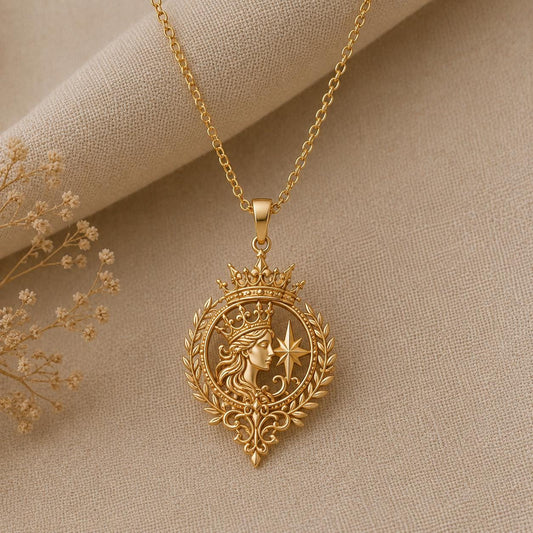 Celestial Queen Emblem jewelry design featured in the Rimossa meaning guide