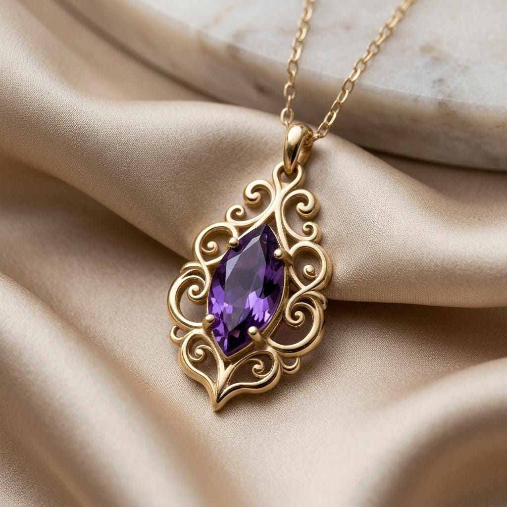 Baroque Amethyst jewelry design featured in the Rimossa meaning guide