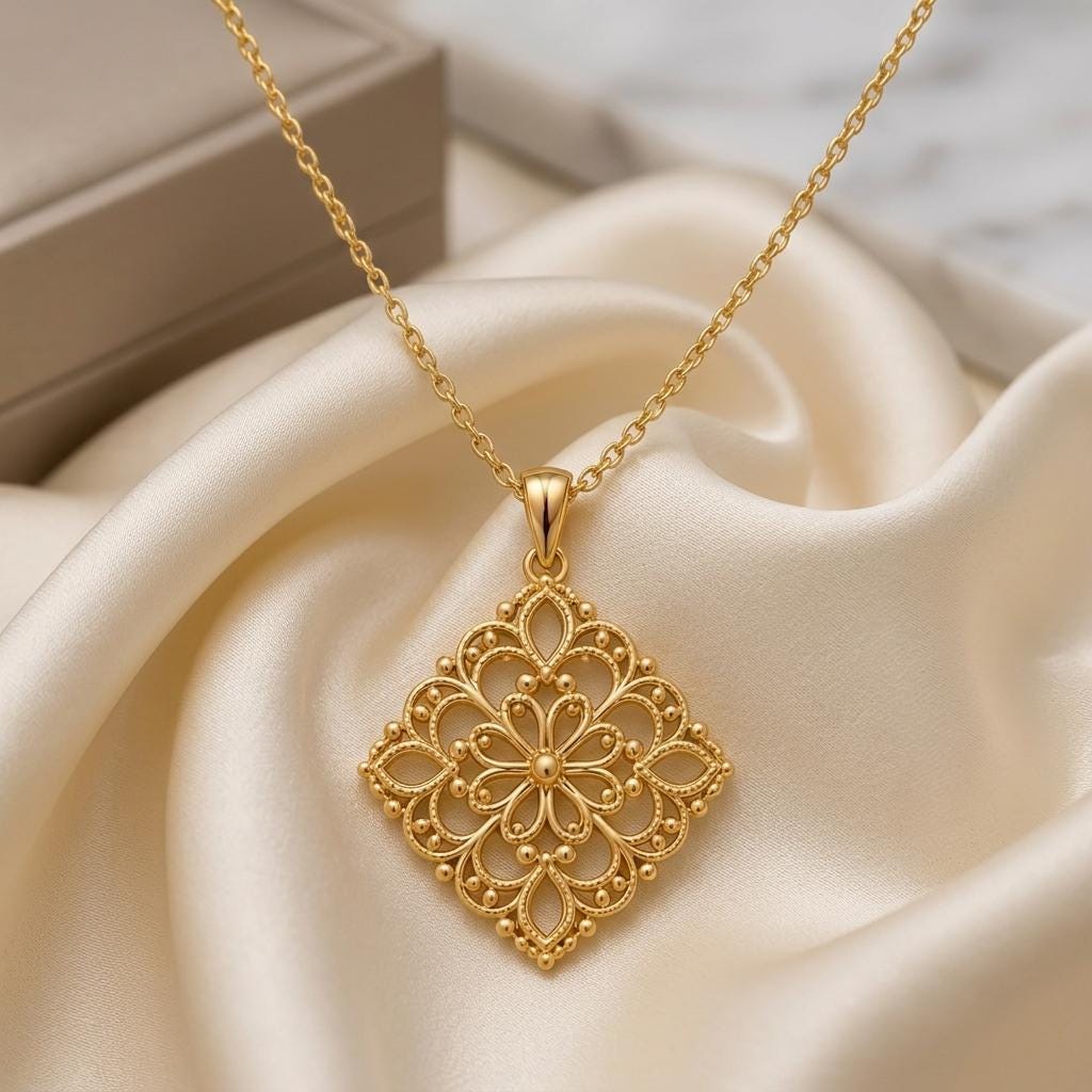 Lace Filigree jewelry design featured in the Rimossa meaning guide