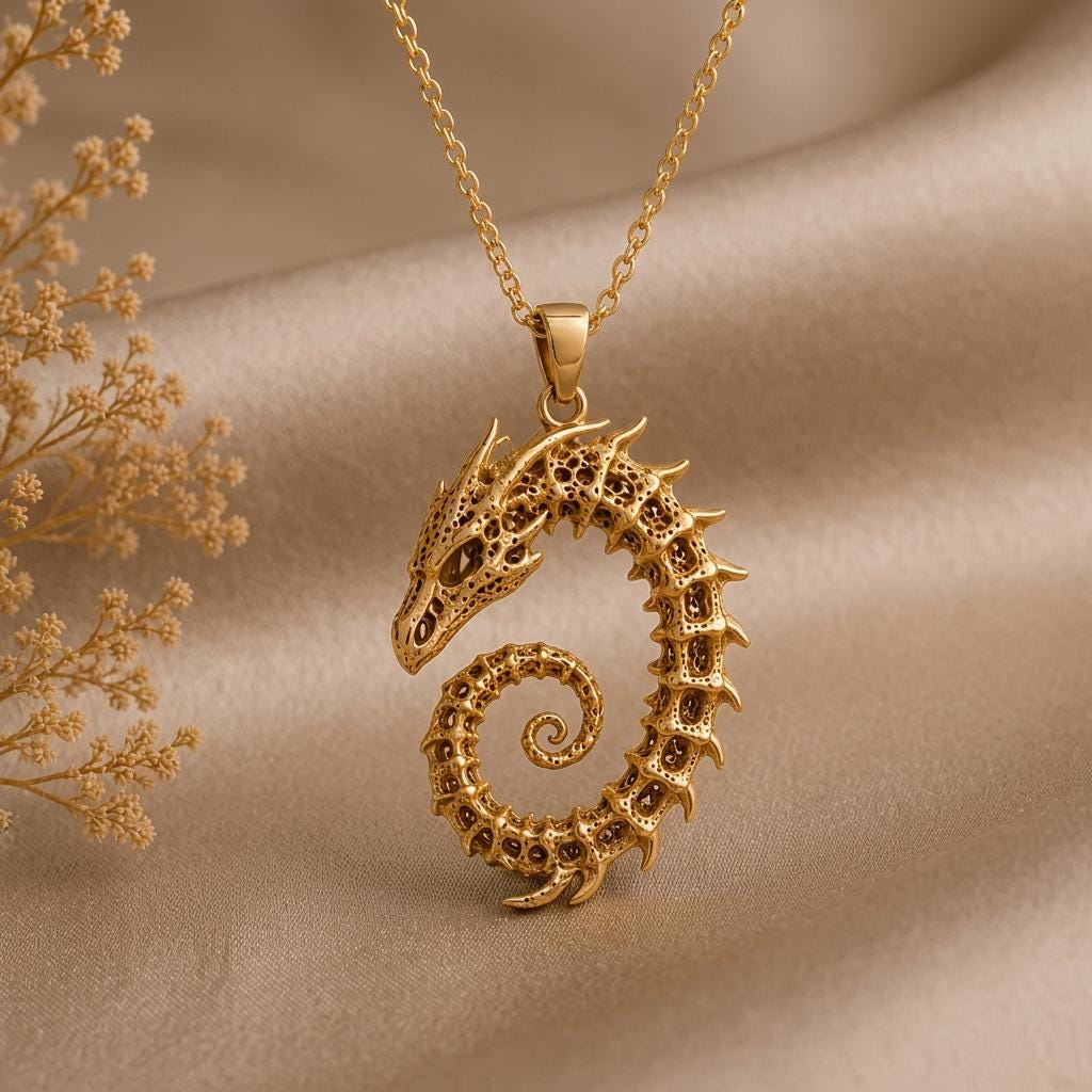 Fossil Dragon Spine Crest jewelry design featured in the Rimossa meaning guide