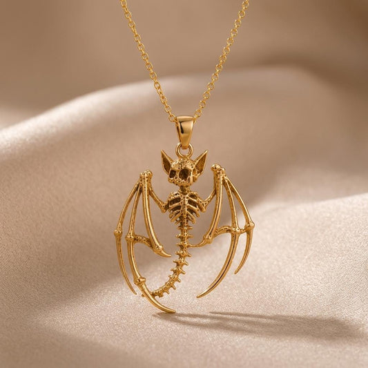 Fossil Bat Skeleton jewelry design featured in the Rimossa meaning guide