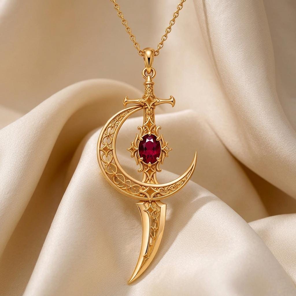 Moonblade Gem jewelry design featured in the Rimossa meaning guide