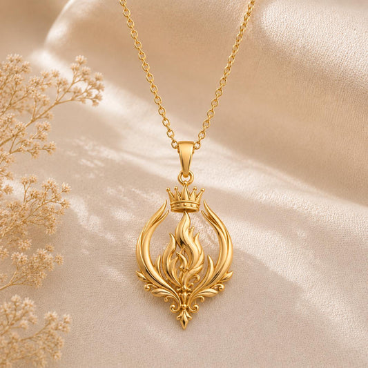 Empress Flame Crest jewelry design featured in the Rimossa meaning guide