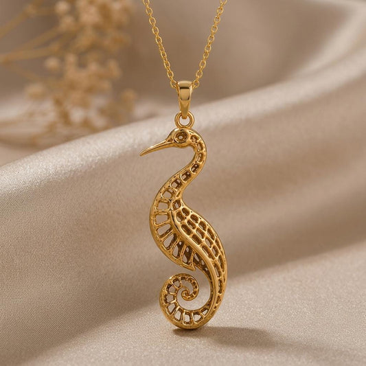 Fossil Crane jewelry design featured in the Rimossa meaning guide