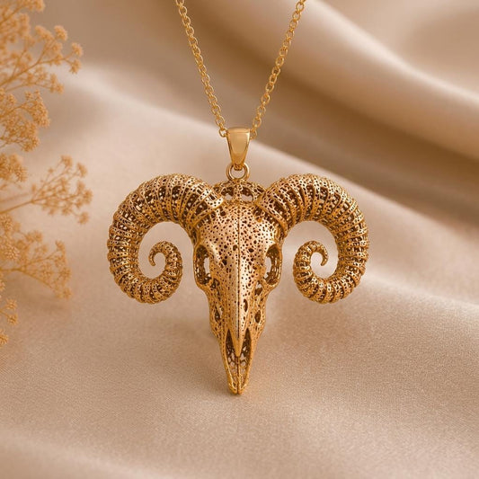 Ancient Ram Skull jewelry design featured in the Rimossa meaning guide