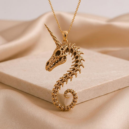 Fossil Unicorn Spine jewelry design featured in the Rimossa meaning guide