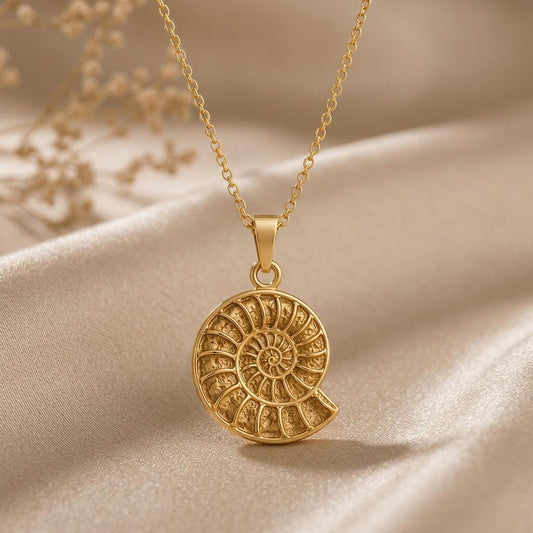 Ammonite Fossil jewelry design featured in the Rimossa meaning guide