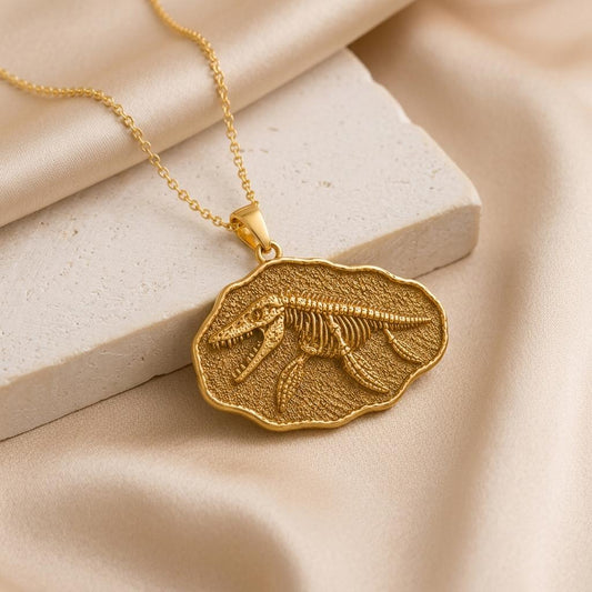 Mosasaurus Fossil jewelry design featured in the Rimossa meaning guide