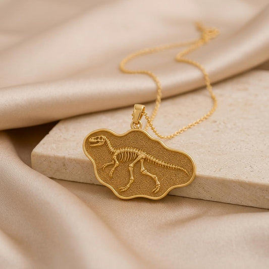 Compsognathus Fossil jewelry design featured in the Rimossa meaning guide