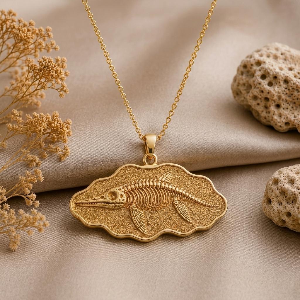 Ophthalmosaurus Fossil jewelry design featured in the Rimossa meaning guide