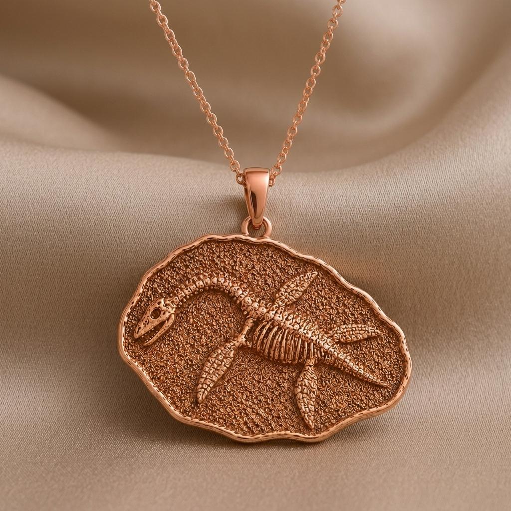 Plesiosaurus Fossil jewelry design featured in the Rimossa meaning guide