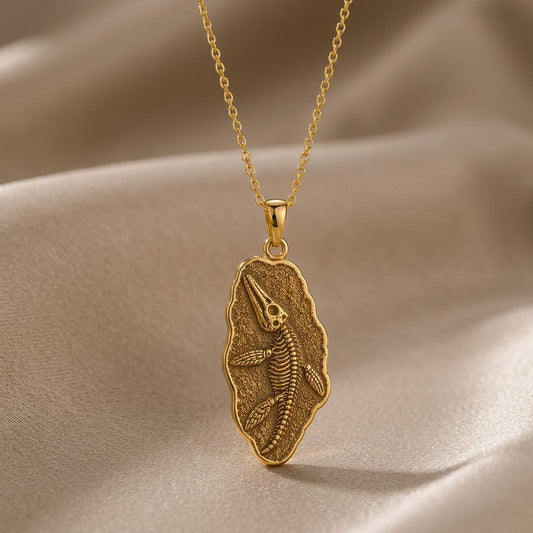 Liopleurodon Fossil jewelry design featured in the Rimossa meaning guide