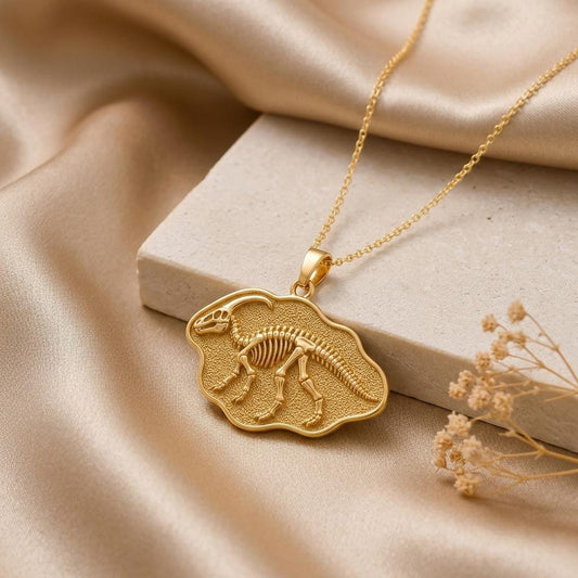 Parasaurolophus Fossil jewelry design featured in the Rimossa meaning guide