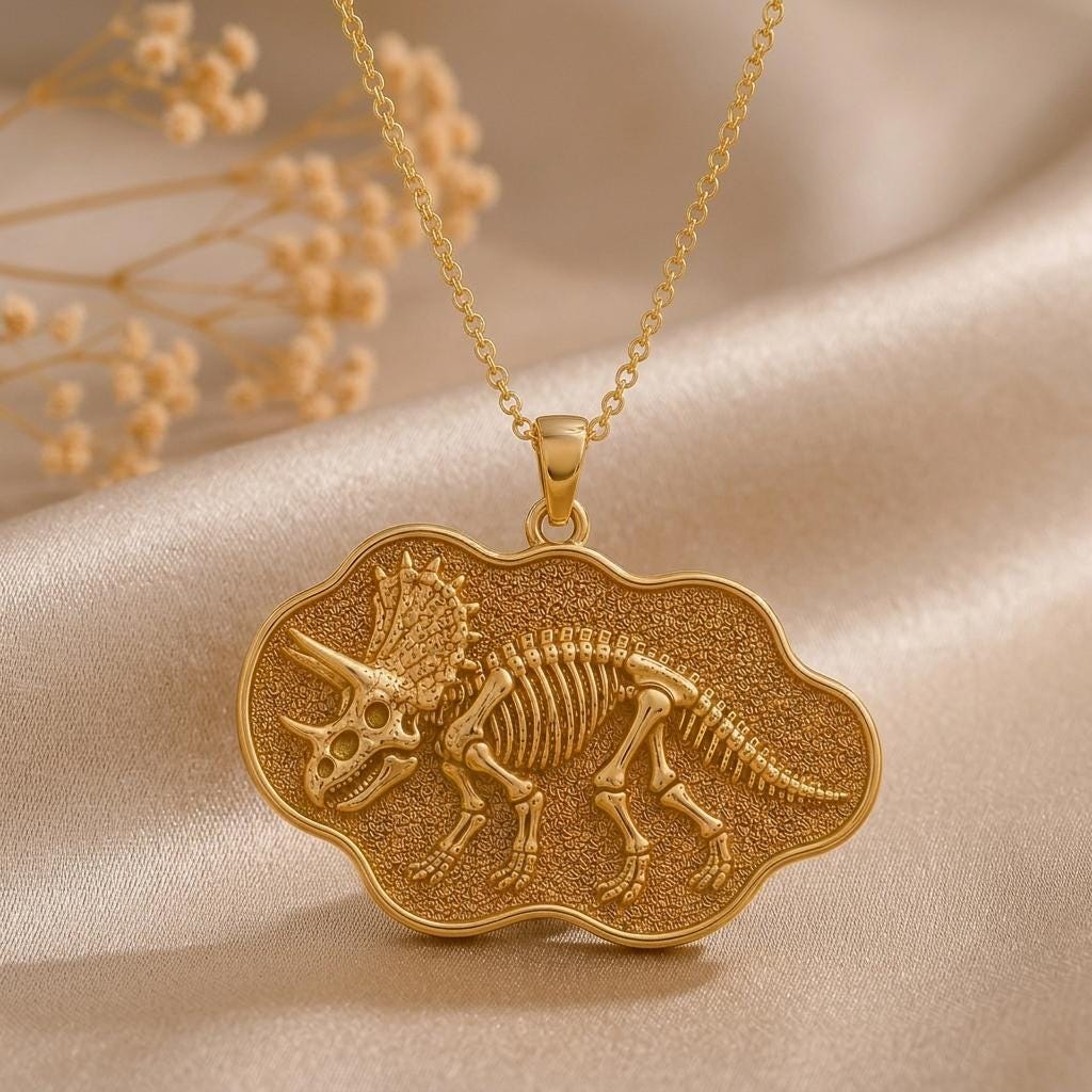 Styracosaurus Fossil jewelry design featured in the Rimossa meaning guide