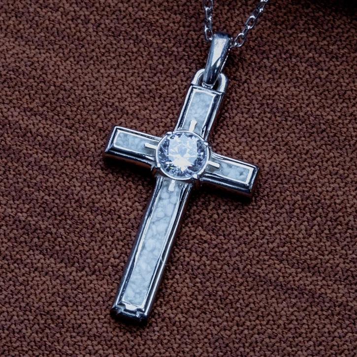 Moonstone Cross Necklace: Sterling Silver Christian Pendant, Birthstone Option