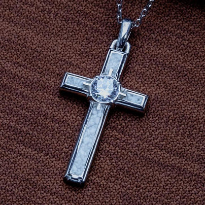 Moonstone Cross Necklace: Sterling Silver Christian Pendant, Birthstone Option