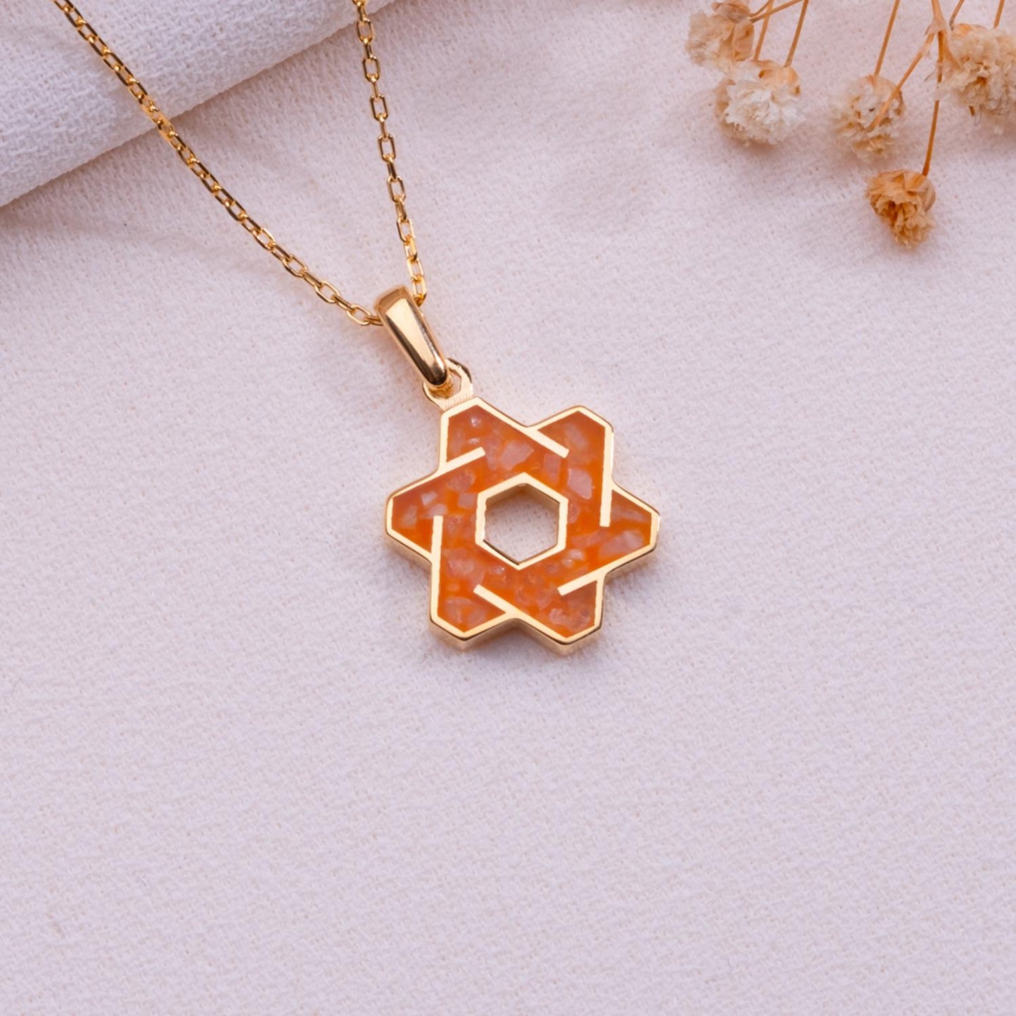 Orange Agate Pendant Necklace: Handmade Sterling Silver Gemstone Jewelry