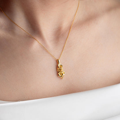 Larkspur Flower Necklace | 925 Sterling Silver Women | Botanical Birth Flower Style | July Birthday Gift