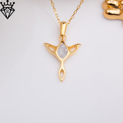 Moonstone Elf Pendant: Handmade Sterling Silver Fantasy Necklace