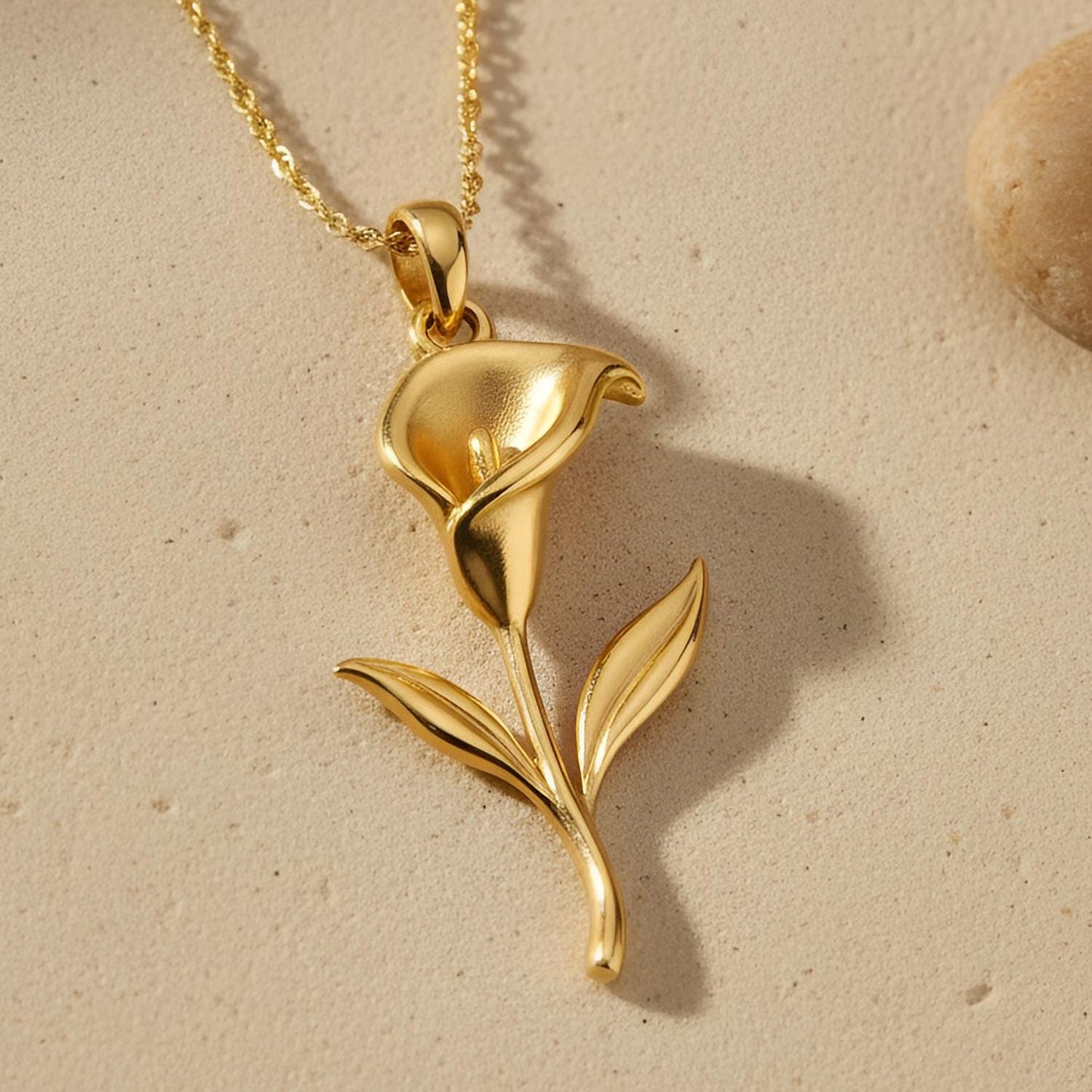 Handmade Calla Lily Pendant Necklace | 925 Sterling Silver Jewelry | Botanical Bloom Design | Gift of Purity and Elegance