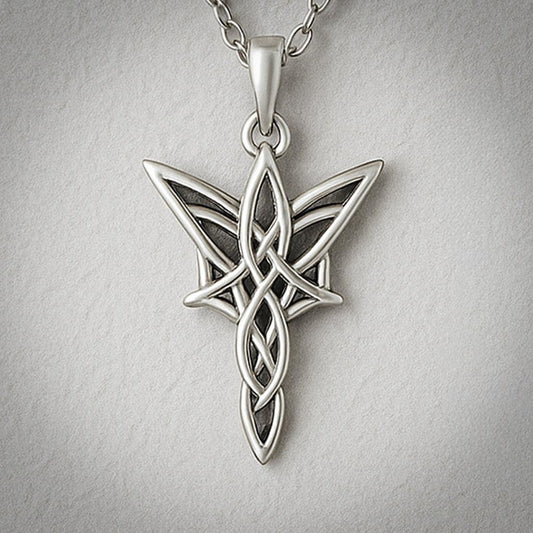 Handmade Elven Star Necklace | 925 Sterling Silver | Fantasy Elvish Symbol | Mythical Gift