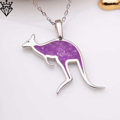 Amethyst Kangaroo Necklace: Sterling Silver Gemstone Pendant, Handmade Jewelry