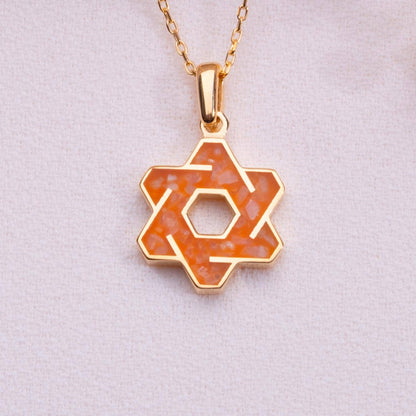 Orange Agate Pendant Necklace: Handmade Sterling Silver Gemstone Jewelry