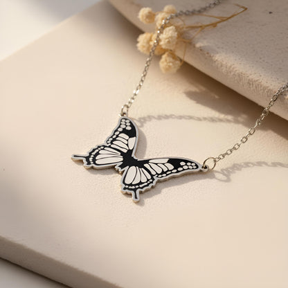 Monarch Butterfly Necklace | 925 Sterling Silver Women | Elegant Nature Style | Symbolic Change Gift