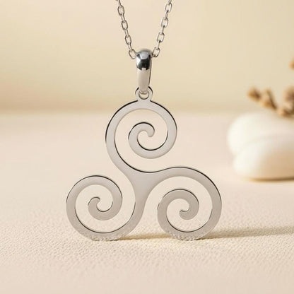 Triskelion Necklace | 925 Sterling Silver Jewelry | Celtic Pagan Symbol | Spiritual Balance Gift