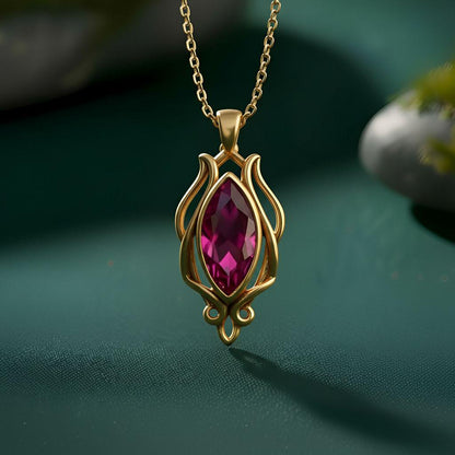 Elven Forest Birthstone Necklace | 925 Sterling Silver | Fantasy Nature Style | Meaningful Gift